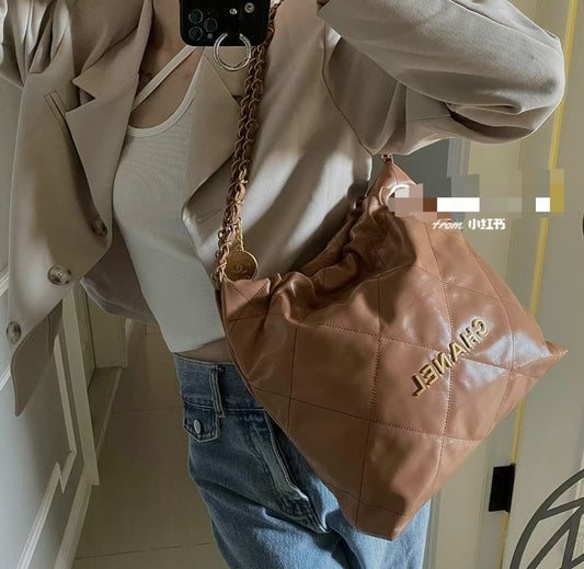 小香家-2023春夏新款 22BAG 中號 杏粉色