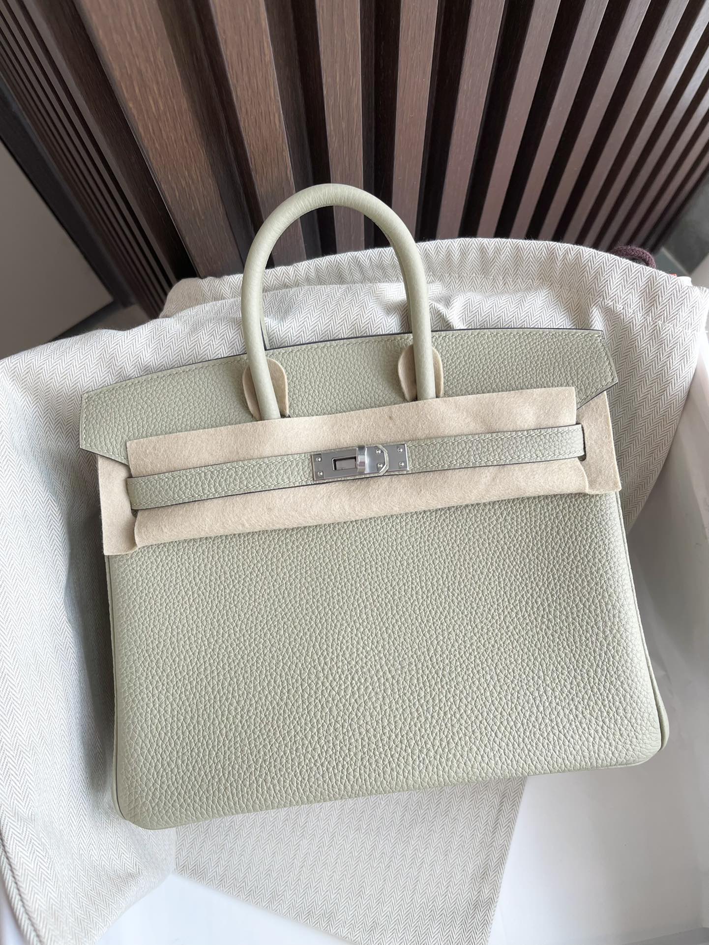 小愛款-Birkin 25 Togo皮 鼠尾草綠 銀扣