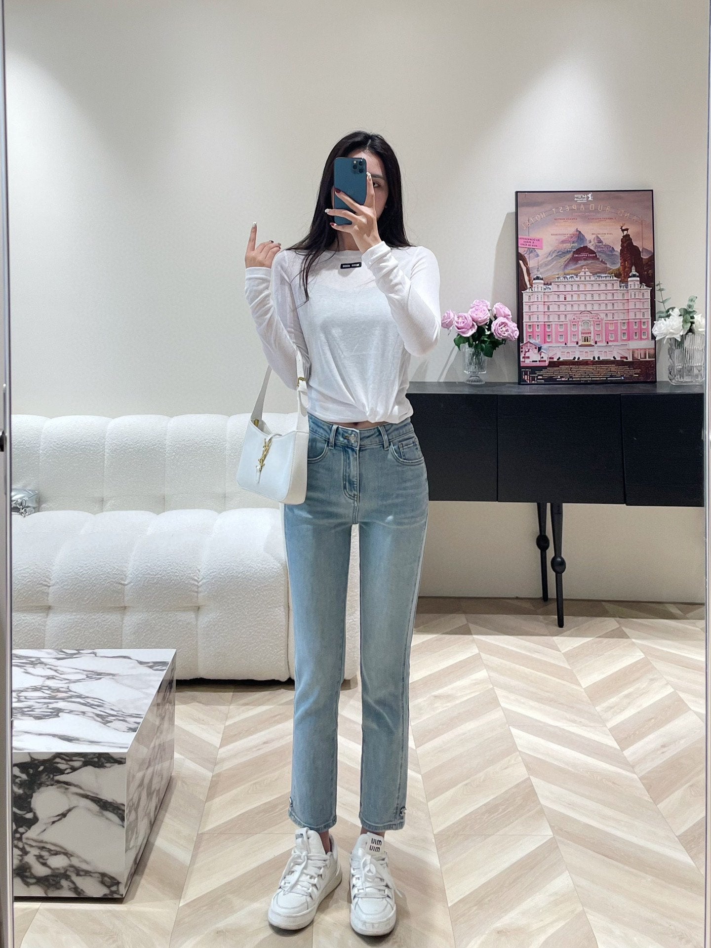 小香家-2403 24經典中古風修身小腳牛仔褲