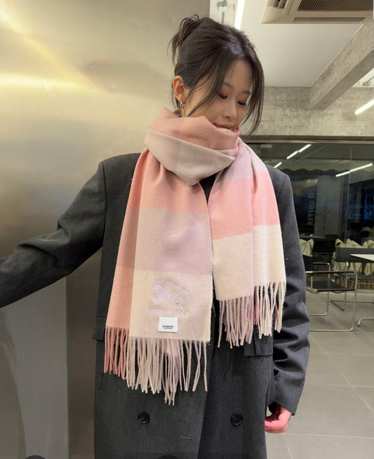 巴B家-2024經典格紋羊絨圍巾180*60