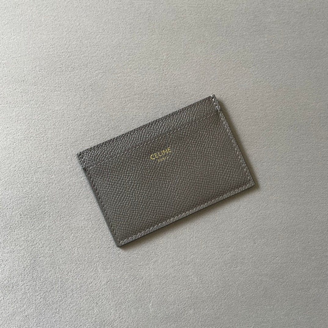 賽C家-小號卡包 粒面小牛皮 鐵灰色