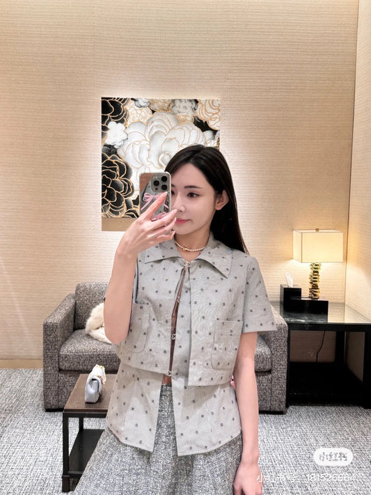 小香家-2403 提花小高腰襯衫