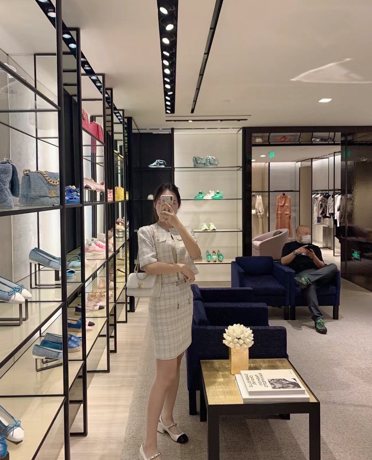 小香家-Chanel 24c雙金球 CF Mini19 白色