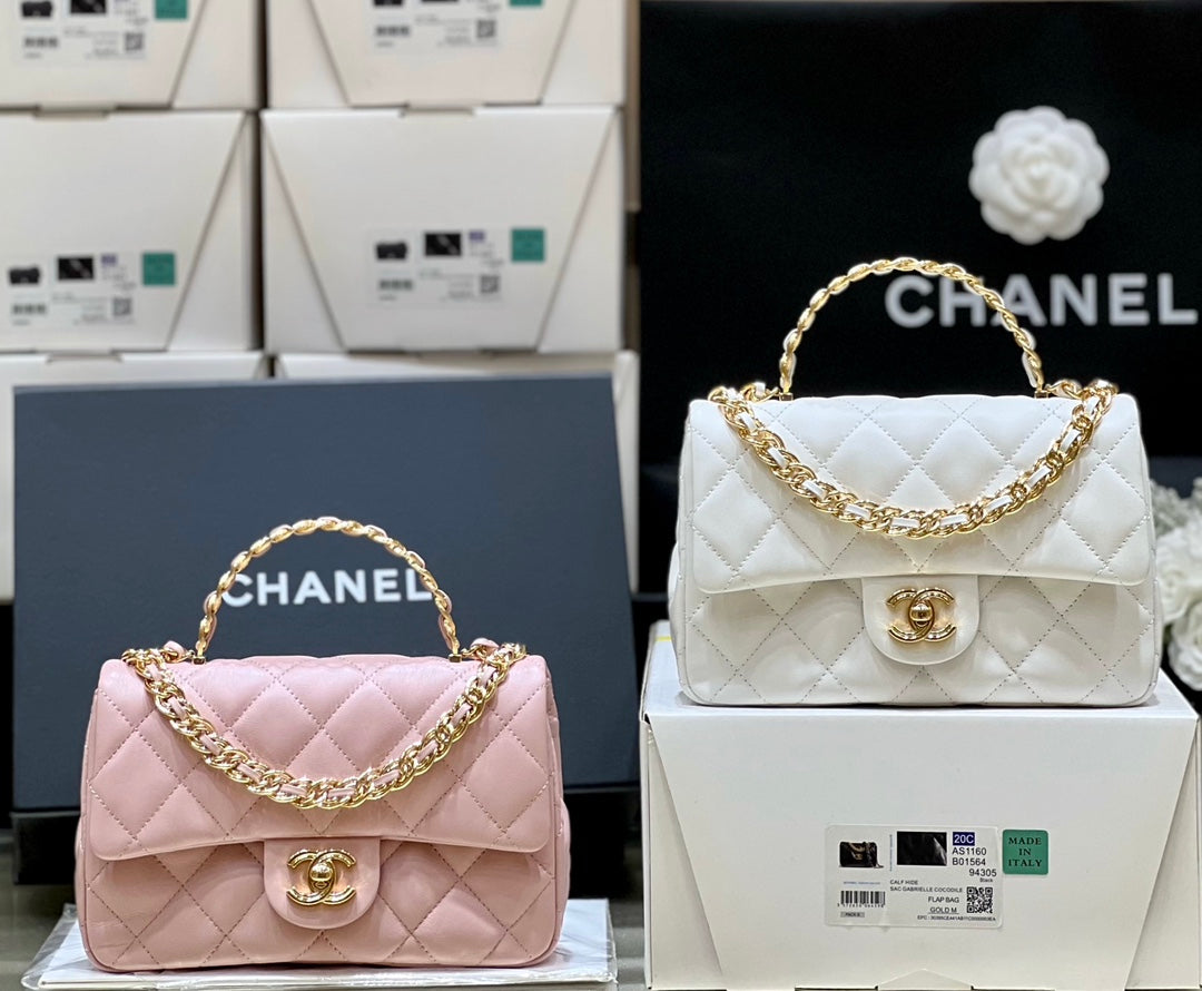 小香家-Chanel 23A CF水鑽手柄 白色