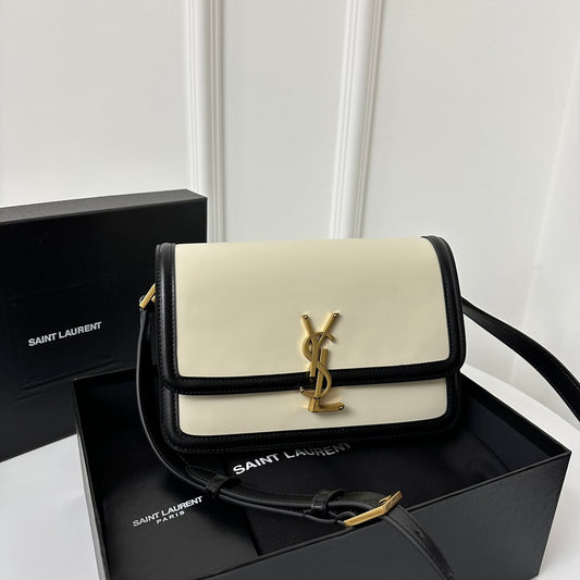 聖Y羅-BOX SAINT LAURENT 豆腐包 大號 黑拼白色