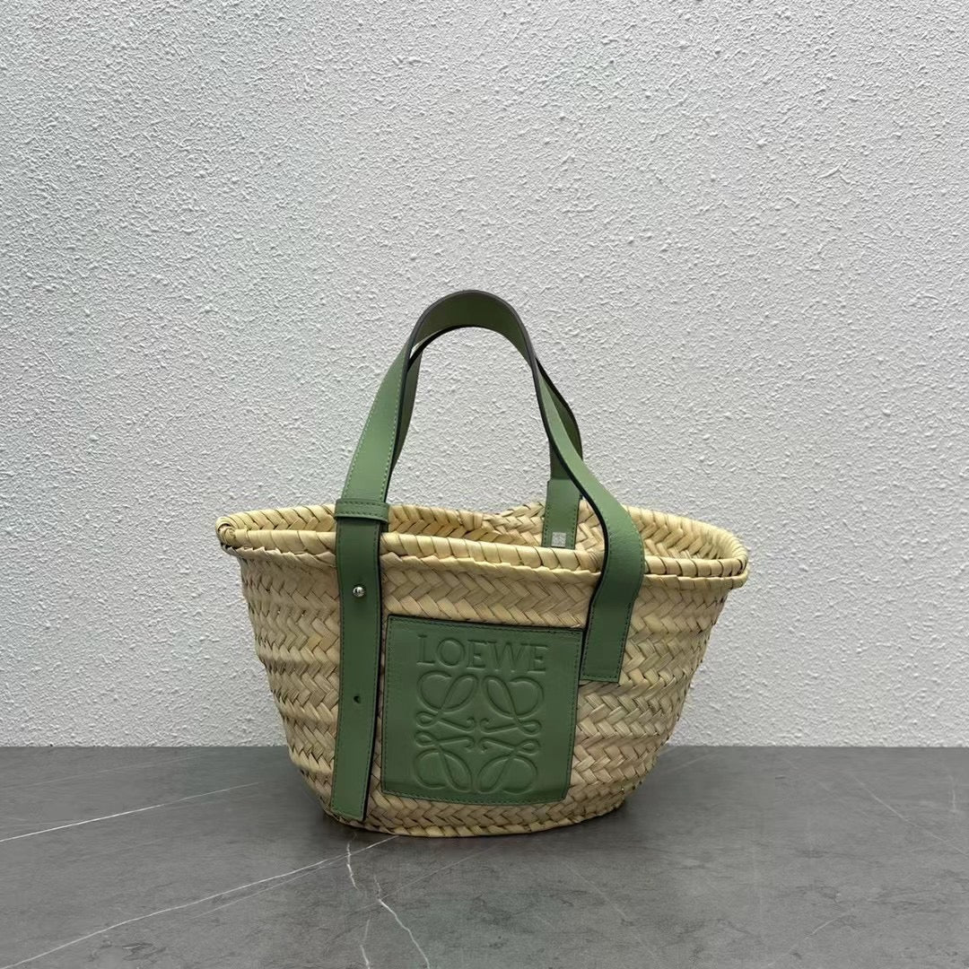 羅L威-草編包 33CM 小號 綠色