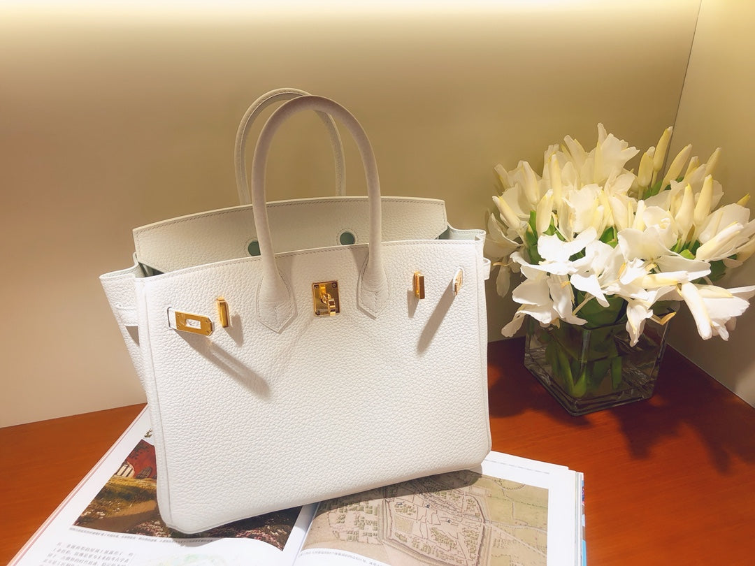 小愛款-Birkin 25 Togo 純白色 金扣