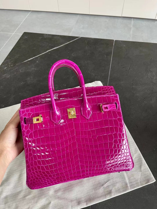 小愛款-Birkin 25 鱷魚 天方夜譚紫 金扣