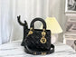 迪D家-Lady dior myABC 羊皮黑色金扣 小號