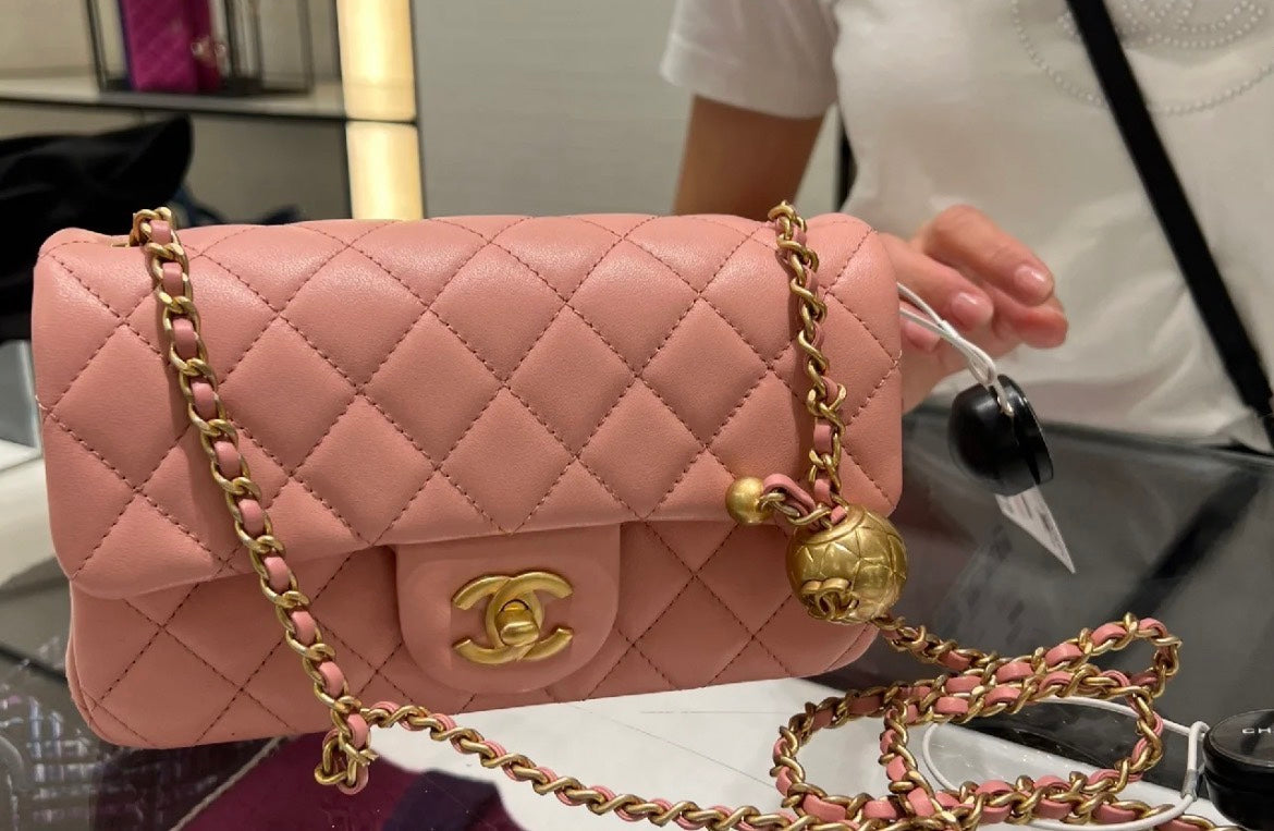 小香家-Chanel 23k 金球方胖子 粉色大號