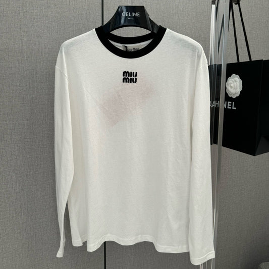 穆M家-2404  24春夏新款學院風logo長袖TEE