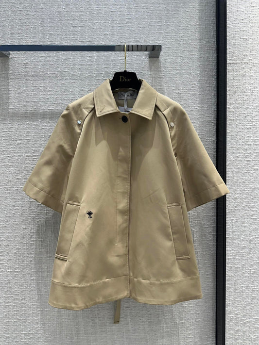 迪D家-2403 24早春新品斗篷風衣外套