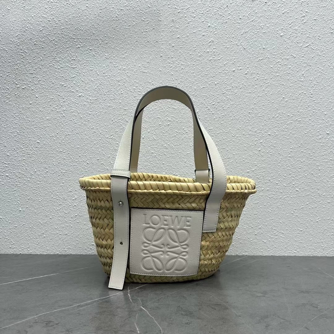 羅L威-草編包 33CM 小號 奶油白