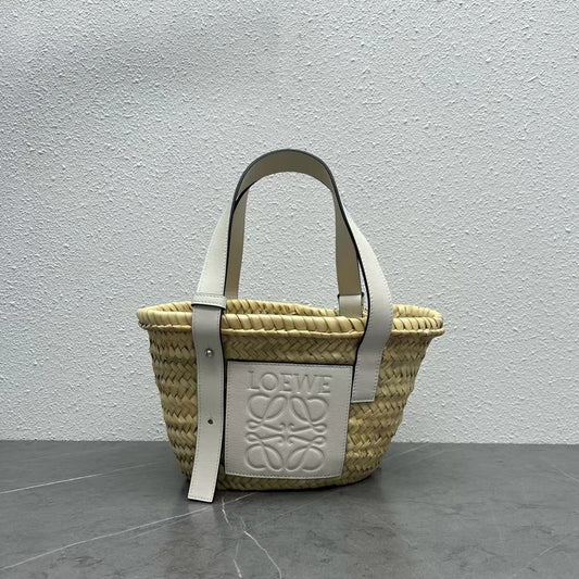 羅L威-草編包 33CM 小號 奶油白