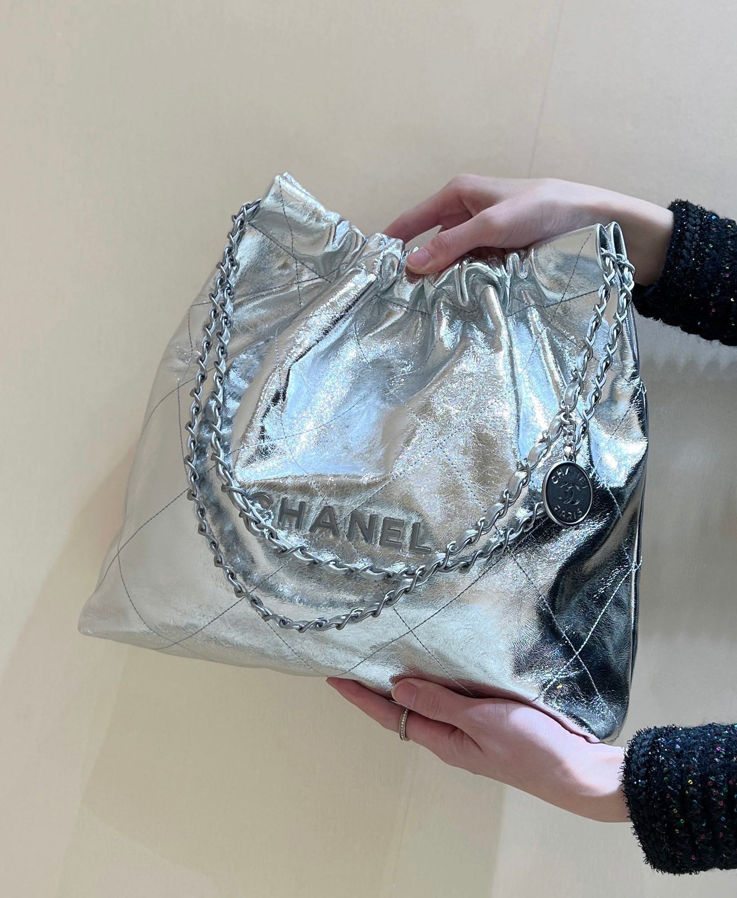 小香家-25C 22Bag 金屬皮 銀色