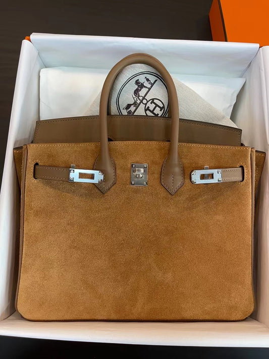小愛款-Birkin 25 泰迪熊麂皮 銀扣 U刻