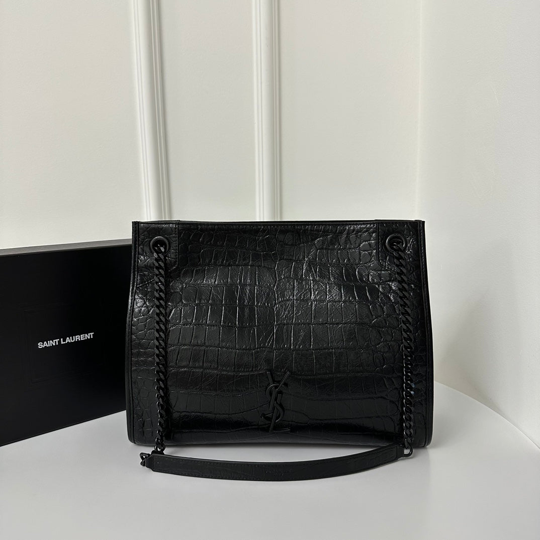 聖Y羅-Niki Shopping Bag 鱷魚紋 黑色
