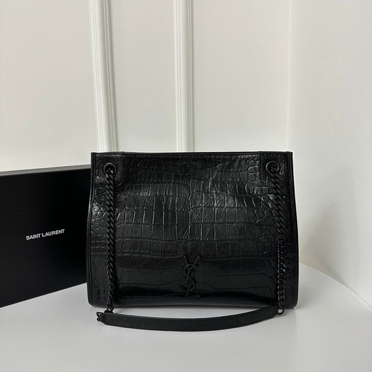 聖Y羅-Niki Shopping Bag 鱷魚紋 黑色