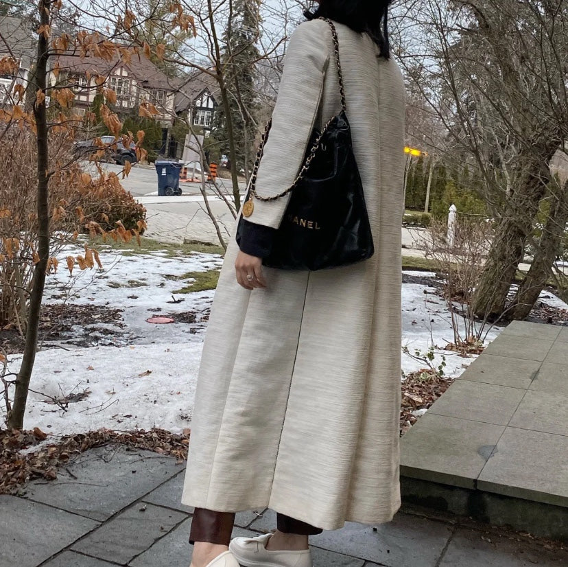小香家-Chanel 22號手袋 黑金色中號