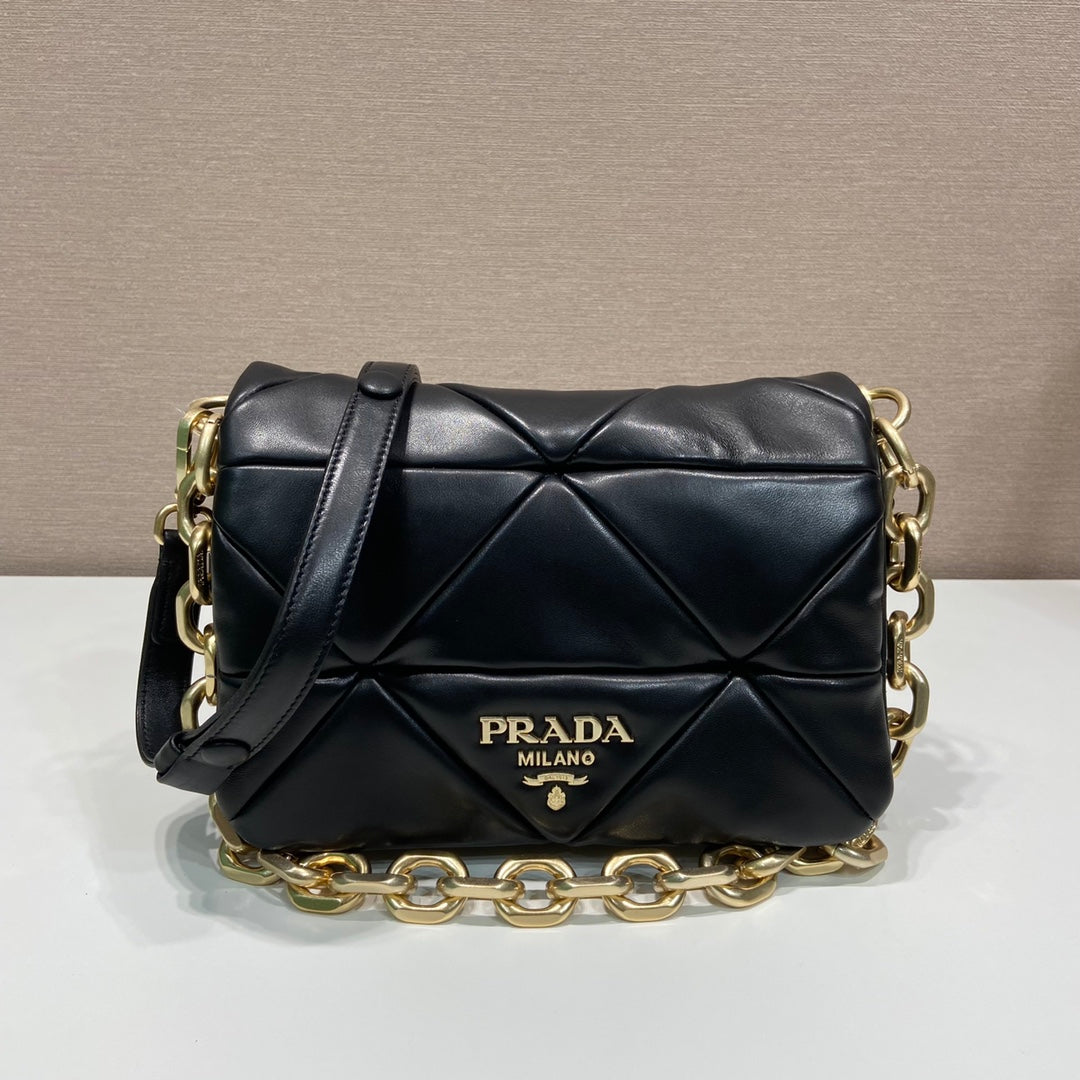 普P家-System羊革單肩包 黑色 24CM