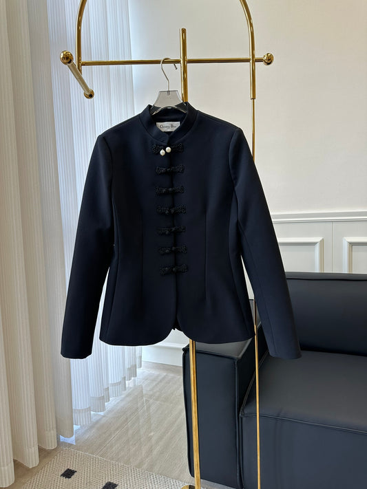迪D家-2403 新款中式盤扣修身剪裁西服外套