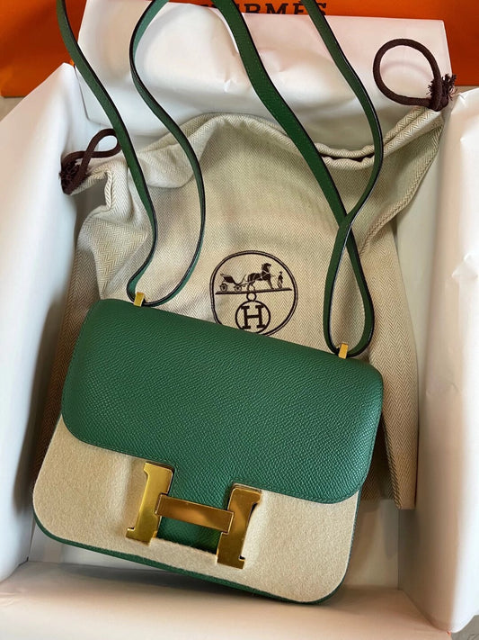 小愛款-Constance 19 epsom Mini 仙人掌綠 金扣