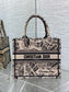 迪D家-Book Tote 2023春夏系列 巴黎地圖刺繡 米白色 小號