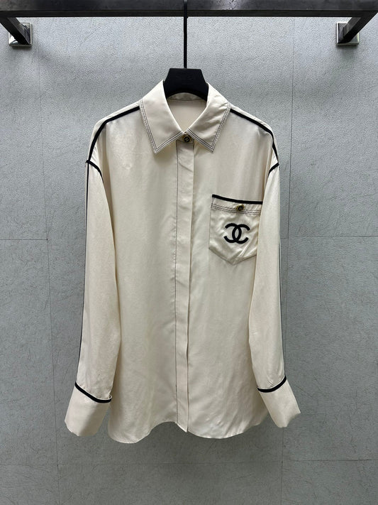 小香家-2403 中古刺繡logo絲襯衫