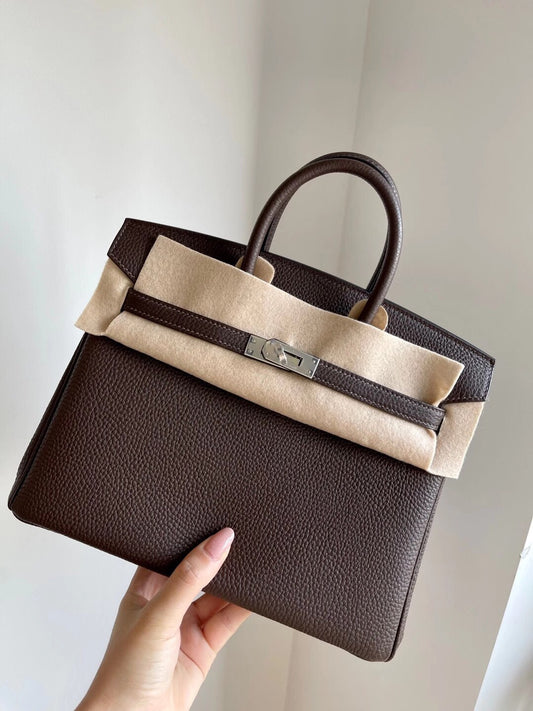 小愛款-Birkin 25 Togo 烏木Ebene內拼金棕色