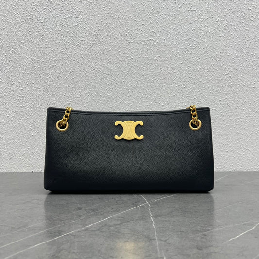 賽c家-新款 newspaper chain bag 雙鍊條腋下包 黑色