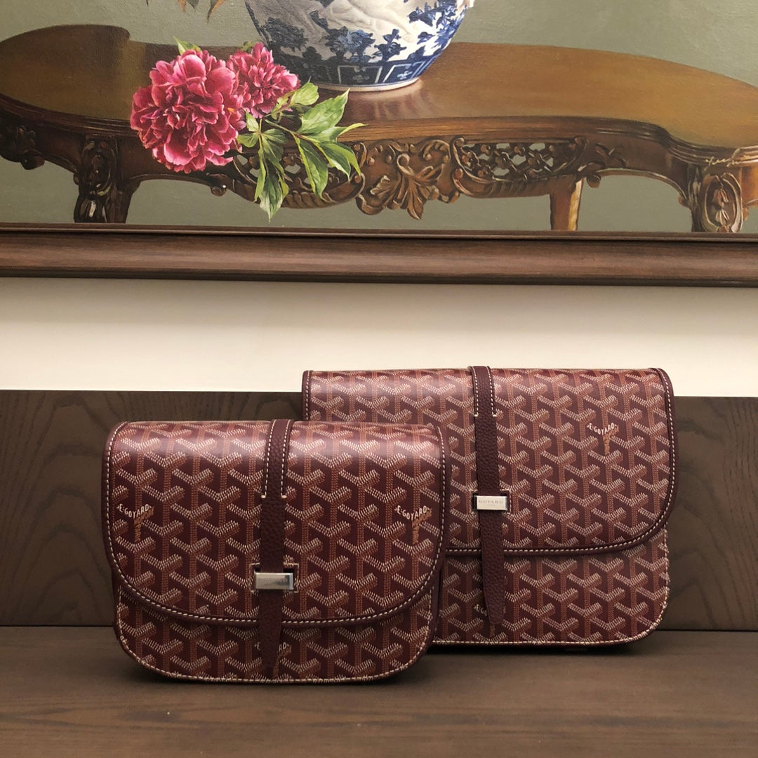 戈G家-Goyard 郵差包 酒紅色