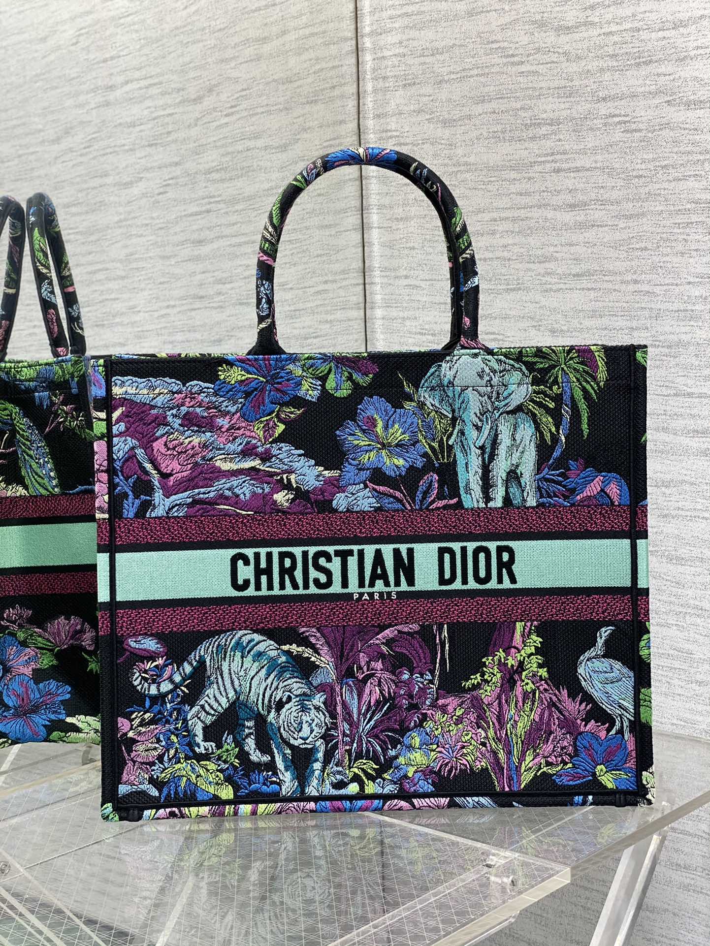 迪D家-Book Tote 2023春夏系列 動物園藍綠色 大號