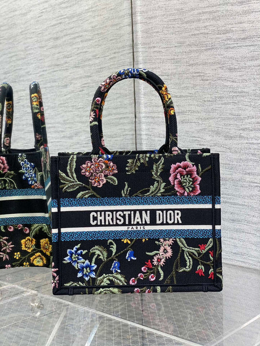 迪D家 Book Tote 刺繡字母黑色 小號26.5cm