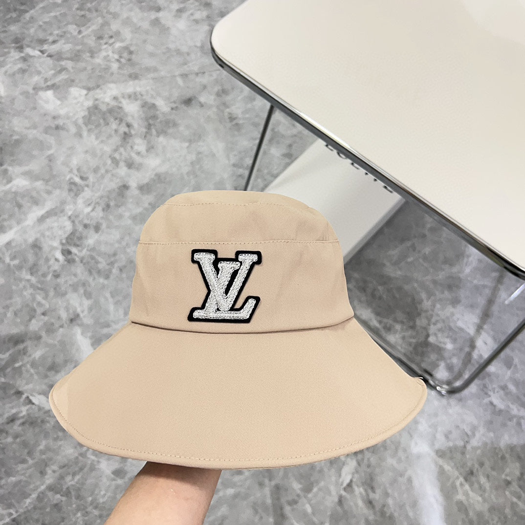 路L家-2024新款 蝴蝶結遮陽漁夫帽 卡其色