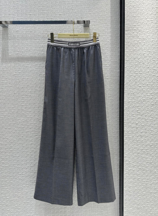 穆M家-2404 24早春新品!格雷系灰色寬腿直筒褲