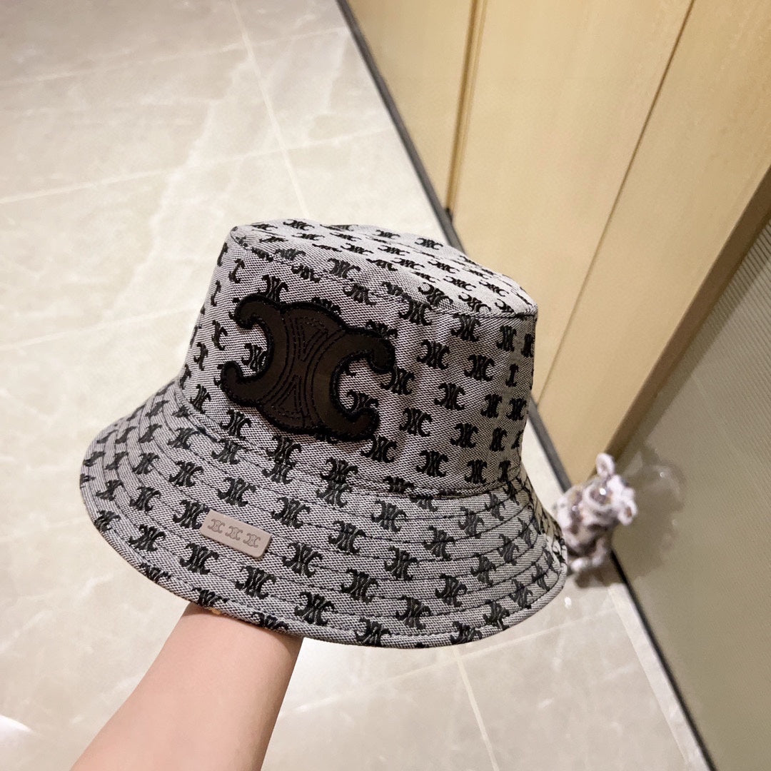 賽C家-2023春夏新款 刺繡漁夫帽 灰色
