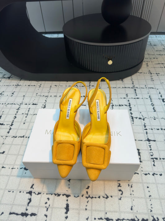 Manolo Blahnik-2024 高跟涼鞋 黃色