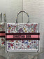 迪D家-Book Tote 2023春夏系列 浪漫花刺繡粉色 大號