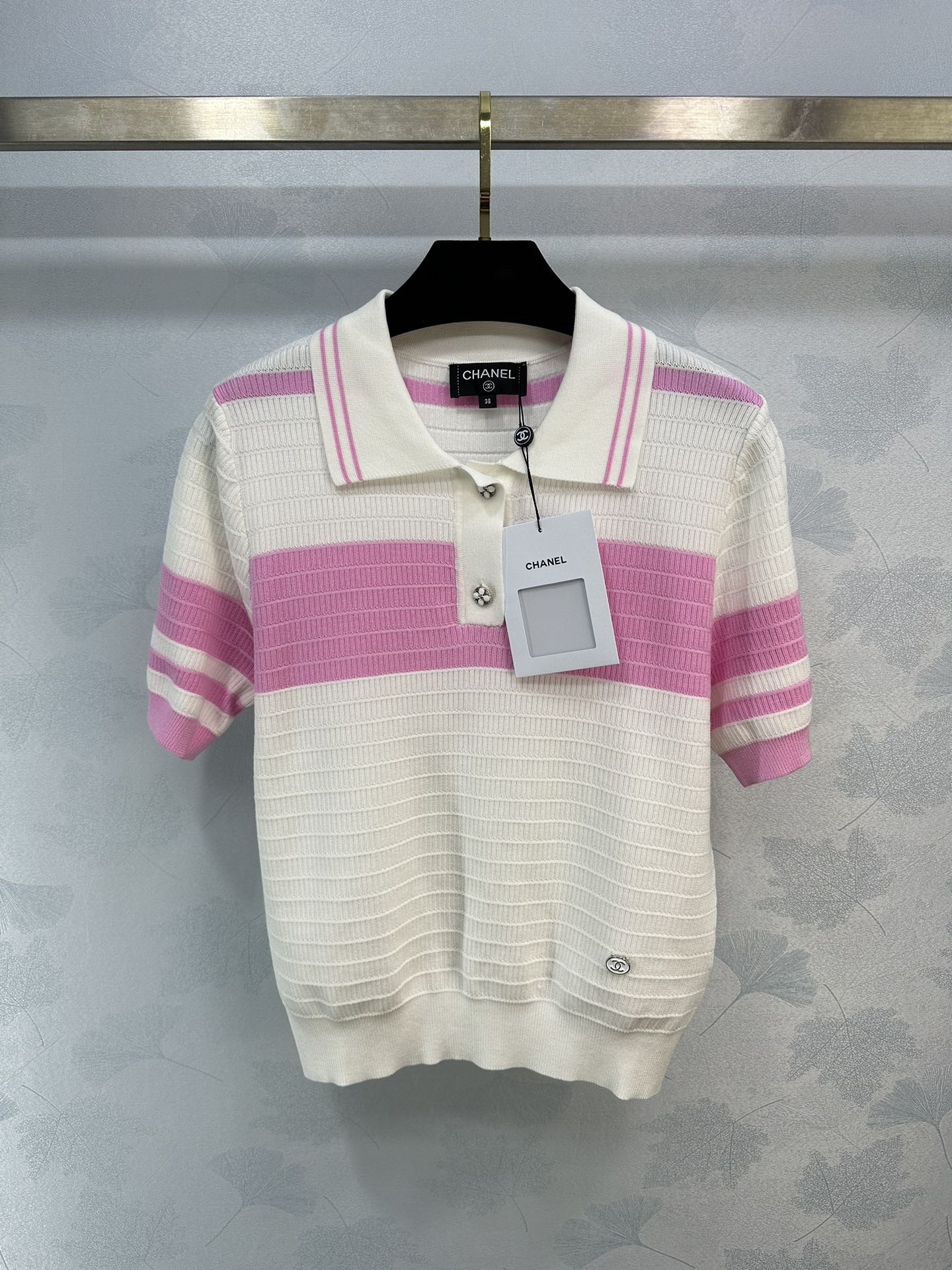 小香家-2404 24春夏新品短袖羊毛上衣 粉色