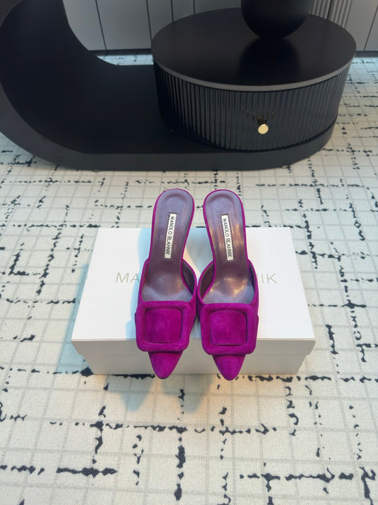 Manolo Blahnik-2024 高跟拖鞋 紫色