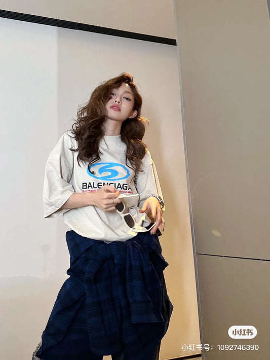巴黎世-2403 SURFER MAXI 褪色寬鬆棉短袖Tee 杏色