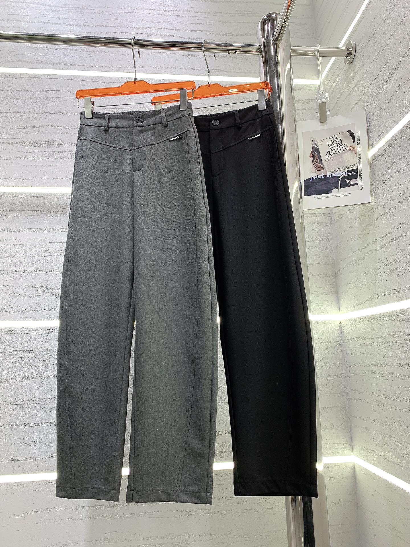 賽C家-2403 新款簡約銜接邊彎刀型西裝褲