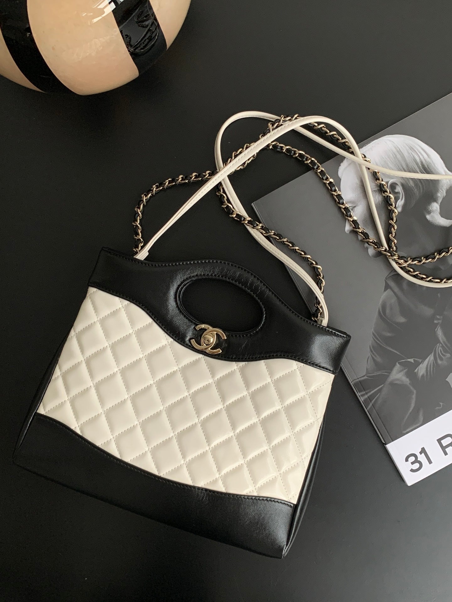 小香家-24B mini 31bag黑配羊皮 白色