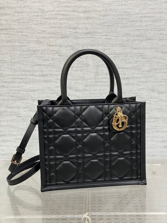 迪D家-秋冬新款 Tote 籐格紋圖騰皮革 中號