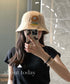 古G家-2023春夏新款 圓頂小花漁夫帽 杏色