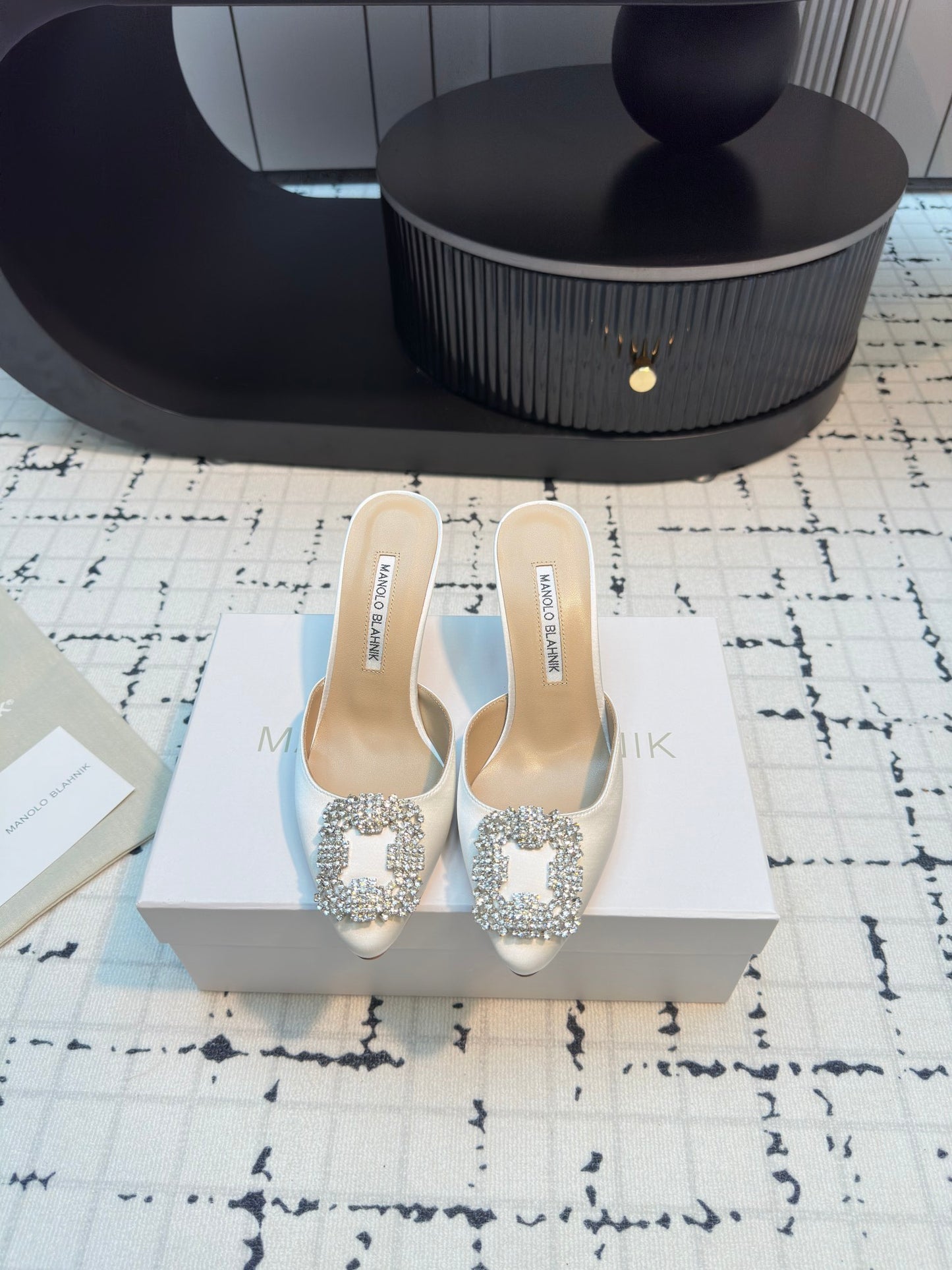 Manolo Blahnik-2024 高跟拖鞋 白色