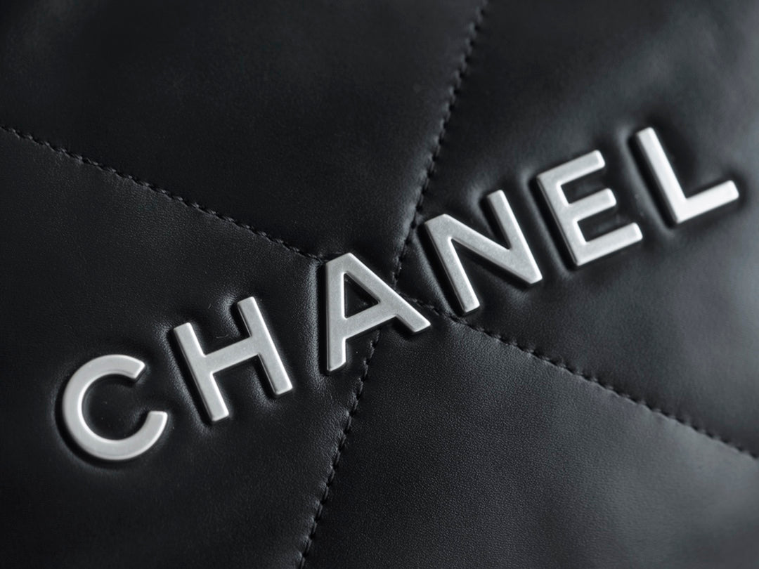 小香家-Chanel 22號手袋 黑銀色中號