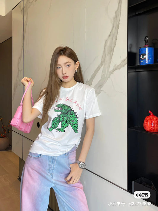 迪D家-2403 卡通龍圖案棉短袖Tee
