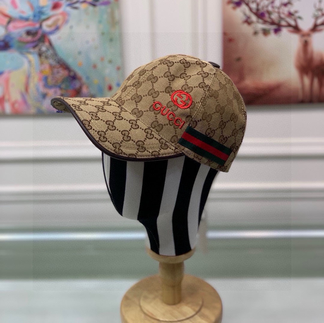 古G家-經典款紅Logo棒球帽 咖啡色