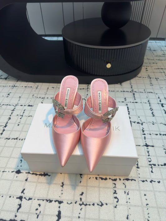 Manolo Blahnik-2024 尖頭高跟鞋 粉色